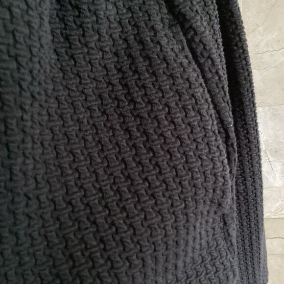 GANNI Pinnacle Mini Dress Medium Black Sleeveless Textured Mock Ruffle Neck Twee - Picture 14 of 14